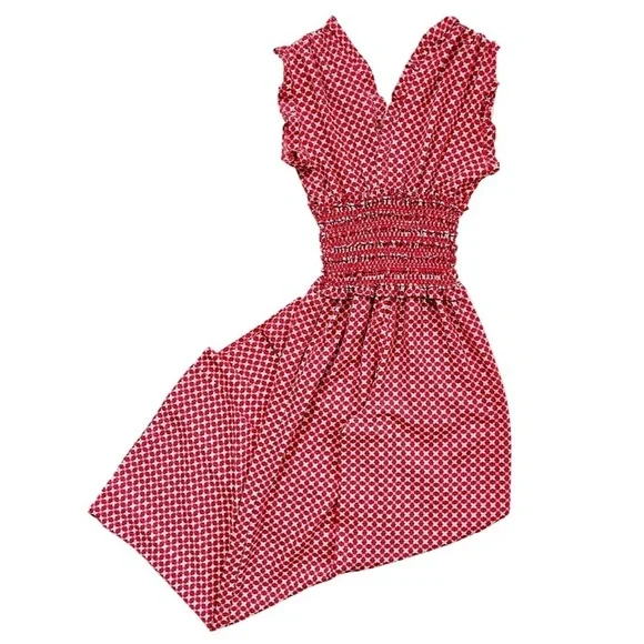 Max Studio Wide Leg Crepe Smocked Jumpsuit - Picture 6 of 6